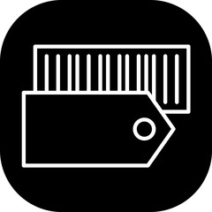 Barcode and tag digital marketing icon with black filled line outline style. tag, barcode, label, sign, buy, code, symbol. Vector Illustration