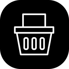 Basket digital marketing icon with black filled line outline style. basket, market, buy, symbol, shop, sign, sale. Vector Illustration