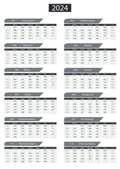 2024 calendar set. 