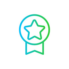 Rate digital marketing icon with blue and green gradient outline style. line, sign, rate, outline, business, symbol, rating. Vector Illustration