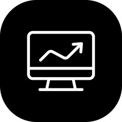 Performance digital marketing icon with black outline style. performance, symbol, business, line, set, growth, increase. Vector Illustration