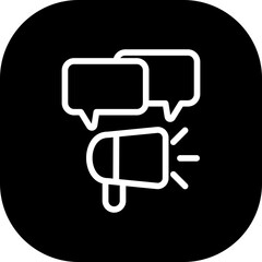 Fototapeta premium Campaign digital marketing icon with black outline style. campaign, media, strategy, marketing, social, digital, seo. Vector Illustration