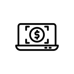 Monetization digital marketing icon with black outline style. monetization, business, technology, content, web, marketing, website. Vector Illustration