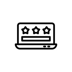 Rating digital marketing icon with black outline style. line, sign, rate, outline, business, symbol, rating. Vector Illustration