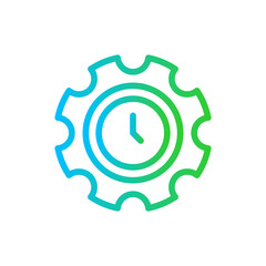 Deadline digital marketing icon with blue and green gradient outline style. deadline, time, symbol, business, sign, date, design. Vector Illustration
