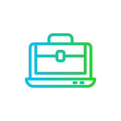 Online business digital marketing icon with blue and green gradient outline style. online, business, symbol, marketing, social, web, internet. Vector Illustration