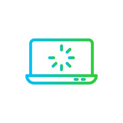 Loading page digital marketing icon with blue and green gradient outline style. page, web, website, graphic, load, site, sign. Vector Illustration