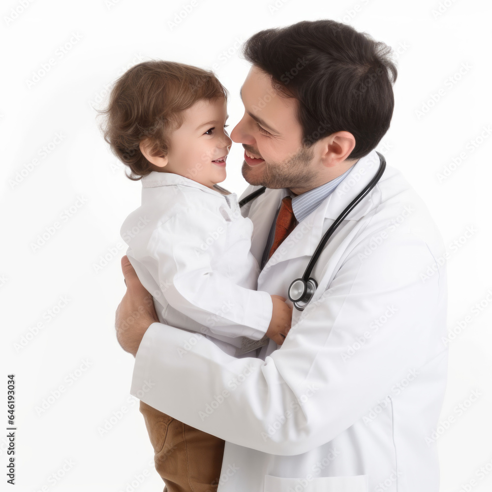 Wall mural doctor and child