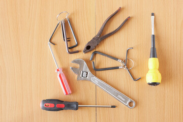 DIY作業用のいろいろな道具の様子