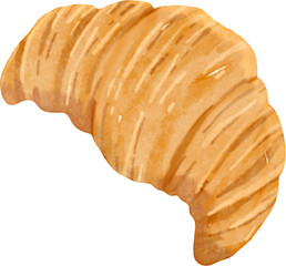croissant isolated on white background watercolor