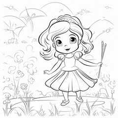 Fototapeta premium a cartoon coloring page