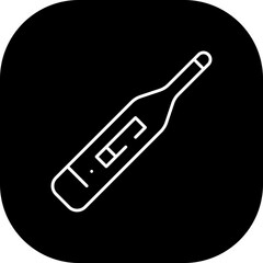Thermometer medical and health icon with black filled line outline. thermometer, heat, hot, temperature, scale, measurement, celsius. Vector illustration