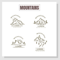 Vector vacation mountain logo vector mount mountains hiking label logo mountain logo mountain 