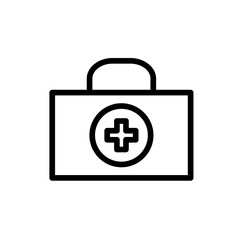 First aid medical and health icon with black outline style. medical, hospital, health, emergency, aid, symbol, sign. Vector Illustration