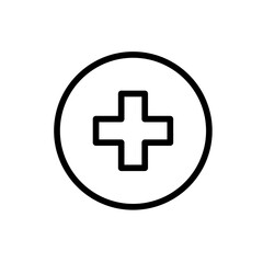 Healthcare medical and health icon with black outline style. medical, health, healthcare, care, medicine, symbol, line. Vector Illustration
