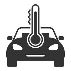 Vector illustration of car temperature icon in dark color and transparent background(png).