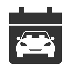 Vector illustration of car schedule icon in dark color and transparent background(png).
