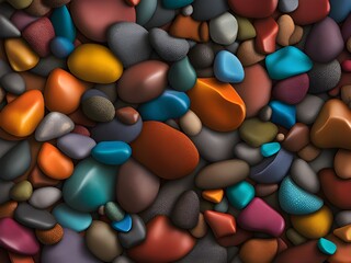 a closeup of colorful pebbles