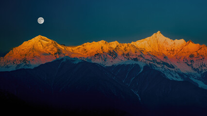 Meili snow mountain in yunnan province rizhao golden hill