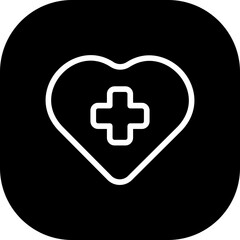 Health care medical and health icon with black filled line outline style. health, care, medical, medicine, hospital, doctor, symbol. Vector Illustration