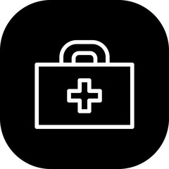 First aid kit medical and health icon with black filled line outline style. care, health, medicine, doctor, medical, emergency, case. Vector Illustration