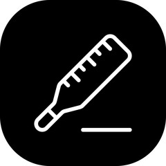 Thermometer medical and health icon with black filled line outline style. thermometer, temperature, sign, cold, symbol, hot. Vector Illustration