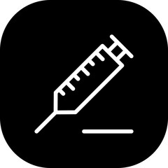 Injection medical and health icon with black filled line outline style. medical, syringe, medicine, injection, vaccine, treatment, vaccination. Vector Illustration
