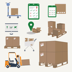 set of delivery icons