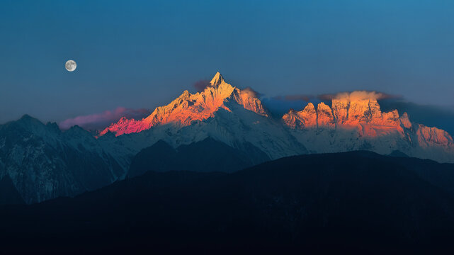 Meili snow mountain in yunnan province, myanmar, with Eva ringha