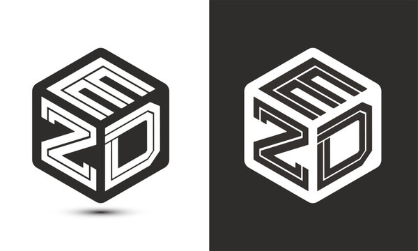 EZD letter logo design with illustrator cube logo, vector logo modern alphabet font overlap style.