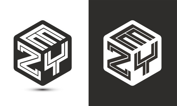 EZY letter logo design with illustrator cube logo, vector logo modern alphabet font overlap style.