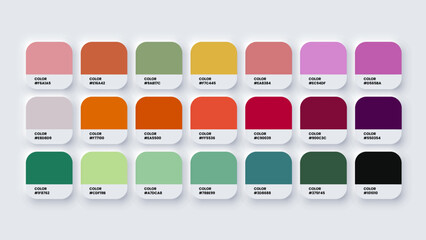 Color Palette, Procreate Color Swatches in RGB, HEX Colors, Bright Colour in HEX Codes Catalog, Paint Color Palette, Colorful Tones Pantone for Digital Art