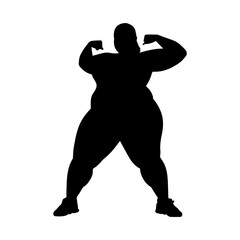 Vector illustration. Silhouette of a woman doing sports. Losing weight.