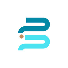 Obraz premium PSP initial logo with Blue and brown dot color for our company or business, modern logo 