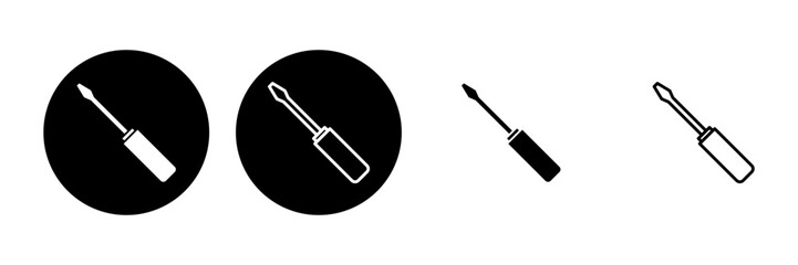 Screwdriver icon set. tools icon vector