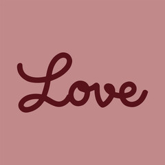 English word love font design