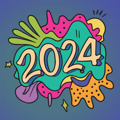 2024 New Year Digital Font Design
