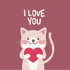 A cute cat with a confession of love