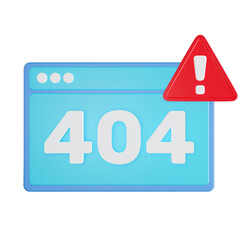 web 404 error page 3d icon render