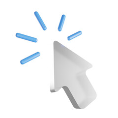 computer cursor click button 3d illustration