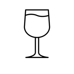 Wine food and drink icon with black outline style. drink, alcohol, wine, restaurant, bottle, bar, symbol. Vector illustration