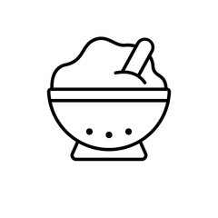 Rice food and drink icon with black outline style. food, rice, grain, wheat, organic, oat, agriculture. Vector illustration