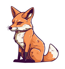 little fox icon isolated