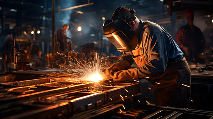 Welding is an important part of joining workpieces., ai generated
