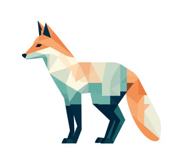 Obraz premium geometric fox abstract style icon
