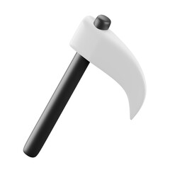 3d icon of halloween scythe.