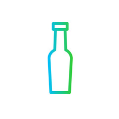 Soda food and drink icon with blue and green gradient outline style. drink, soda, bottle, symbol, water, beverage, beer. Vector illustration