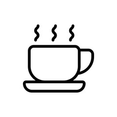 Coffee food and drink icon with black outline style. coffee, drink, mug, beverage, espresso, restaurant, hot. Vector Illustration
