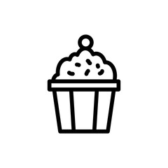 Cupcake food and drink icon with black outline style. cupcake, food, cake, sweet, dessert, pastry, muffin. Vector illustration