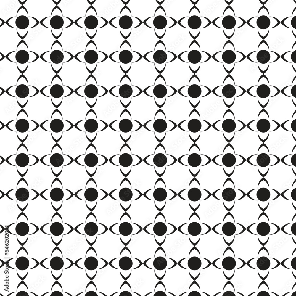Poster abstract geometric black flower pattern art vector.